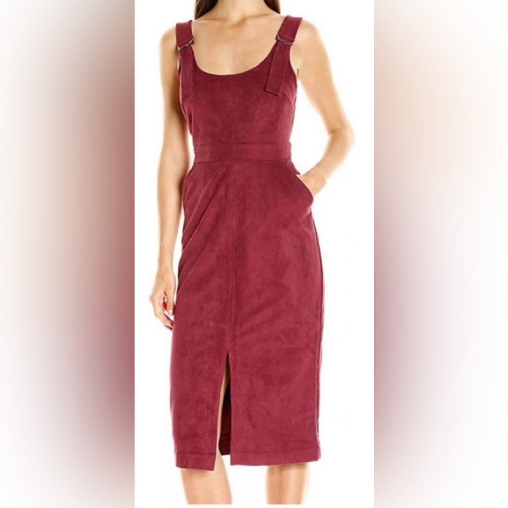 Guess overall style suede midi dress
